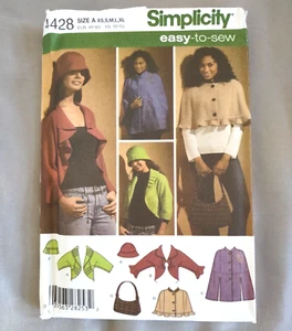 Simplicity Misses Jacket Cape Hat Bag Pattern 4428 Size 6-24 - Picture 1 of 1