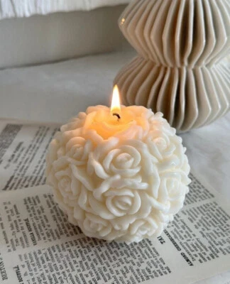 scented rose ball 100% Soy Wax - Image 1 of 4