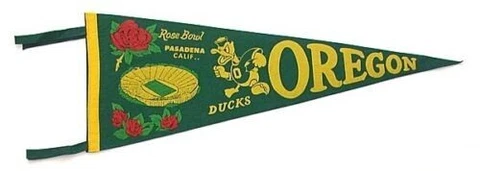 Football Felt Pennant Rose Bowl Oregon Ducks 1958 Vintage Original New Old Stock Cover
