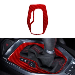 For Chevrolet Camaro 16-18 Red Carbon Fiber Central Gear Shift Panel Cover Trim - Picture 1 of 11