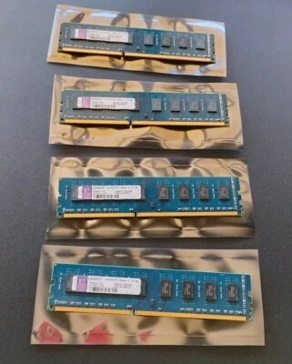Lote de 4 Kingston 4GB PC3-10600 DDR3 240 Pin DIMM KP382H-HYC. #Y531 Foto 1 de 3