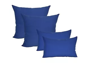 Set of 4 - Indoor / Outdoor 17" Square & Lumbar Pillows Royal / Admiral Blue - Picture 1 of 1