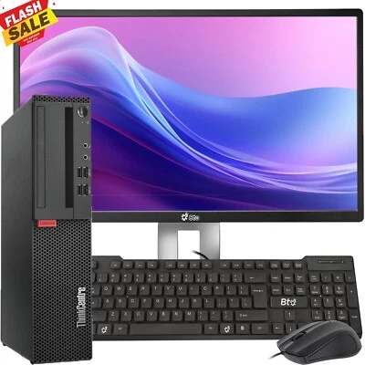 Lenovo ThinkCentre SFF Desktop PC i5-8th 16GB 1TB SSD 24" LED Built-in Wi-Fi - Image 1 of 4