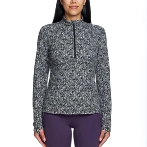 Spyder Ladies' Fleece Printed Half Zip Black/White Women's - Picture 1 of 10