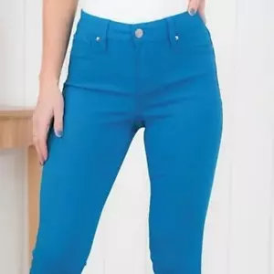 YMI Women’s Hyper stretch Teal Mid- Rise Skinny Size X-Large - Picture 1 of 2