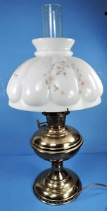 polished brass ALADDIN NO. 6 electrified LAMP W/ CHIMNEY & SHADE - Picture 1 of 8