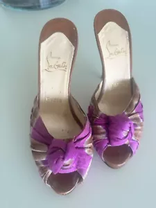 Louboutin Madeline Knot Tie Dye Mules 120 Heel 38 - Picture 1 of 7