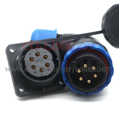 SD28 6Pin Waterproof Connector Bulkhead Aviation Circular LED power Signal Plug - Image 1 of 4