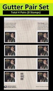 US 5708a Music Icons Pete Seeger imperf NDC vert gutter pair set 4x2 MNH 2022 - Picture 1 of 1