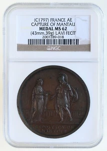 1797 Capture of Mantua (Reddition de Mantoue) Bronze Medal by Lavy NGC MS62 - Picture 1 of 4