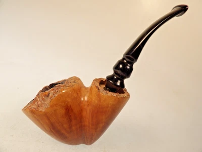 Tubo de brezo “2 estrellas” doblado cuidador grano recto tubo a mano alzada vástago de vulcanita Foto 1 de 4