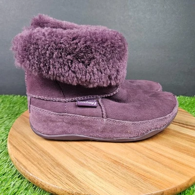 FitFlop Original Mukluk Shorty Double-Faced Shearling Ankle Boots Purple Size 6 - Image 1 of 4