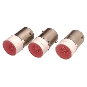 Lot of 3 Idec LSHD-6R Pushbutton LED Bulb, Red, 6VAC/VDC, 22mm Mount - Picture 1 of 6