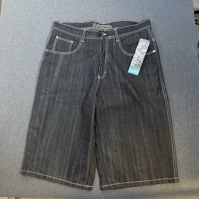 Southpole Jean Shorts Men 38 Black Denim Premium Baggy Y2K Grunge READ - Image 1 of 4