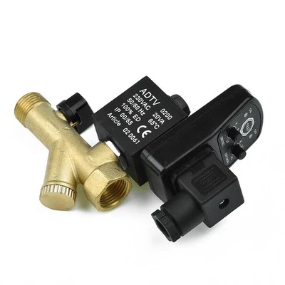 Efficient 2 Way Electronic Drain Valve for Gas Tank AC220V for Air Compressor - Image 1 of 4