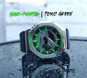 Bespoke G-SHOCK GA2100 Toxic Green Mod | Hand-Painted Artist CasiOak | G-Modz - Picture 1 of 8