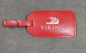 Viking Cruise Lines Kofferanhänger echt rot Leder - Bild 1 von 5