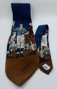 Vintage Norman Rockwell NFL Men's Necktie 100% Silk by Van Heusen 4" Wide - Picture 1 of 13