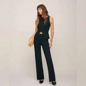Clothing The Reformation Liliana Knit Two Piece Black NWT Size S - Picture 1 of 8