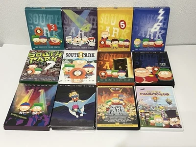 South Park DVD Lot ALL Complete Seasons Box Sets 3 - 12 and 2 Movies (Lot of 12) - Image 1 of 2