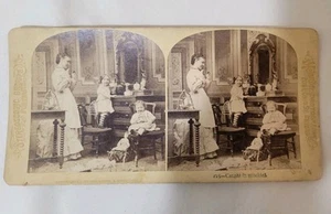 Caught In Mischief Children Melander Stereoview - Picture 1 of 3