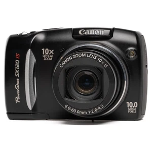 Canon PowerShot SX120 IS 10.0MP Black Digital Camera Good - Picture 1 of 9