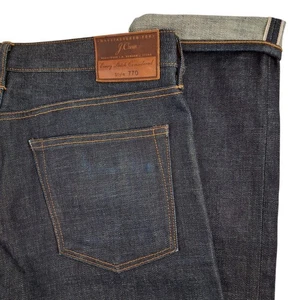 J Crew 770 Selvedge Jeans Herren 33 (eigentlich 34,5x34") Raw Denim Slim Straight Dark - Bild 1 von 24