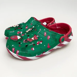 Zuecos Disney Forrados de Vellón Mickey Minnie Vacaciones Navidad Crocs Verde Rojo M6/W8 - Imagen 1 de 10