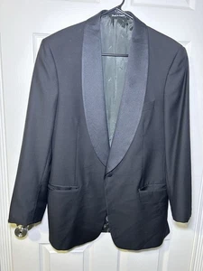 Yves Saint Laurent Herren D’Orsay 50516 Worsted Wool Blazer Schwarz Größe 40R - Bild 1 von 8