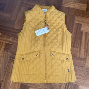 Joules Quilted Padded Gilet Size 12 Pockets Full Zip Riding Work Golden Mustard - Picture 1 of 6