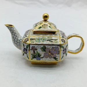 Antike Cloisonne Kanne |  Emaille, vergoldet  , Asia  - 186 Gramm  - Bild 1 von 20