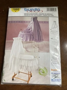 Burda 1980 Baby Nursery Decor - Bassinet Canopy & Duvet, 2 Styles UNCUT Pattern - Picture 1 of 3