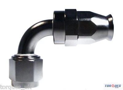 AN -3 (3AN) 90 Degree Teflon Stealth Black Hose Fitting - Image 1 of 2