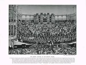 Crystal Palace Handel Festival Antique Picture Victorian Print 1899 TQET#230 - Picture 1 of 3