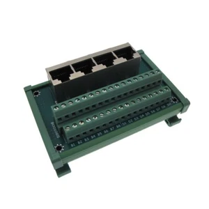 Placa de ruptura de conector Ethernet 1x4 RJ45 180 montaje en riel DIN blindado vertical - Imagen 1 de 2