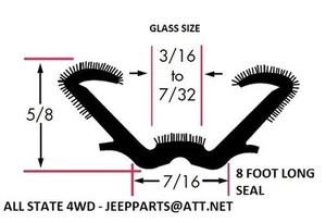 Door Glass Run Channel Seal All-Rubber Flexible & Flocked Universal Weatherstrip - Picture 1 of 1