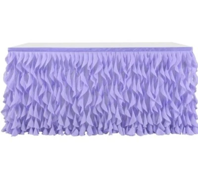 FALDA DE MESA MORADA CON VOLANTES Foto 1 de 4