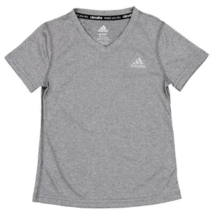 Adidas Youth Girls Climalite Short Sleeve Athletic V-Neck Shirt, X-Small (7) - Picture 1 of 1