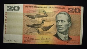 1966 PRE DECIMAL AUSTRALIAN $20 DOLLAR COMMONWEALTH BANKNOTE. LAST PREFIX XBB 91 - Bild 1 von 12