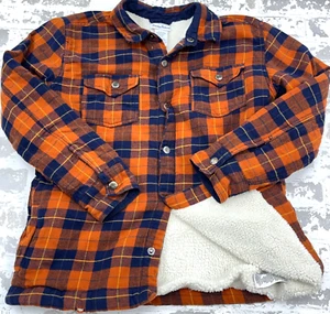 Tommy Bahama Shacket Boys XXL  Orange Plaid Flannel Jacket Shirt Youth Button Up - Picture 1 of 11