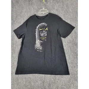 Nike Atlanta Braves World Series T-Shirt MLB Baseball Black Men Sz M Athleisure - Picture 1 of 8
