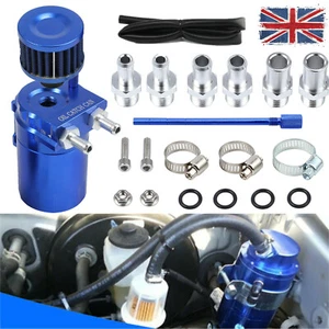 Oil Catch Can Kit Breather Baffled Reservoir Tank 300ML Aluminum Hose Universal - Picture 1 of 6