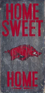 Arkansas Razorbacks Wood Sign - Home Sweet Home 6"x12" - Picture 1 of 1