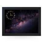 Horloge à cadre photo en bois. Galaxie de la Voie lactée. 43 x 32,5 cm