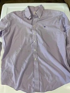 Brooks Brothers 346 Long Sleeve Button Down Purple/White Size XL X-Large - Picture 1 of 7