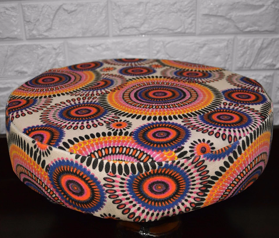 Funda Cojín Asiento Redonda 3D Lona Algodón Flor Naranja Rosa AF258r Tamaño Personalizado Foto 1 de 4