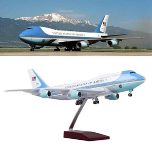 1:150 Maßstab Air Force One Boeing 747 Flugzeugmodell simuliertes Flugzeug mit Licht - Bild 1 von 15