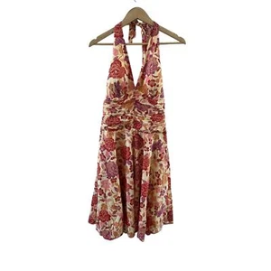 Philip Decaprio Mini-Sommerkleid mit Neckholderausschnitt Blumenmuster gepolstert Größe 8 | P303 - Bild 1 von 21