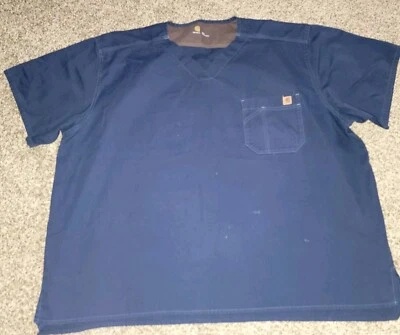 Blusa Médica Para Hombres Carhartt Ripstop Multi Bolsillo Azul Marino 3X Grande C15208  Foto 1 de 4