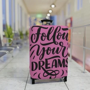 Luggage Cover, Follow Your Dreams, Dreamer Traveler Protector, Suitcase Sleeve, - Picture 1 of 16